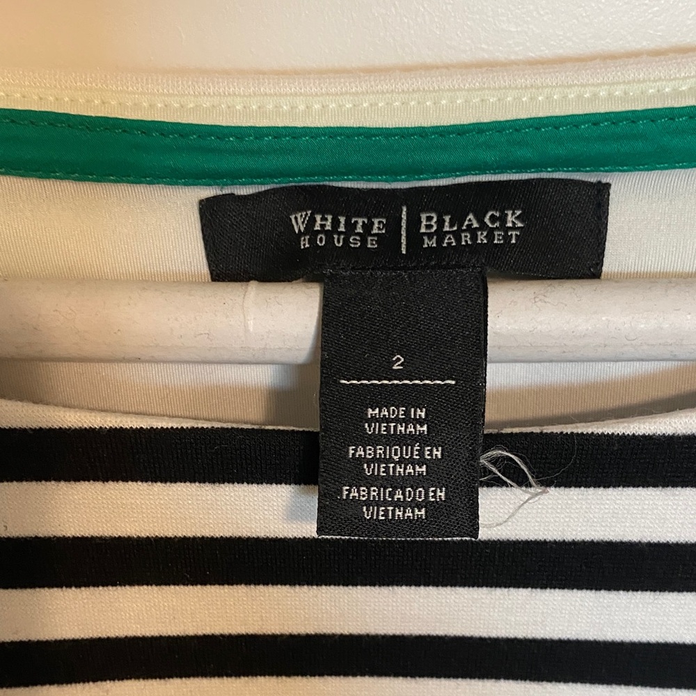 Chic Striped Women's Top - Black and White - Picture 2 of 8
